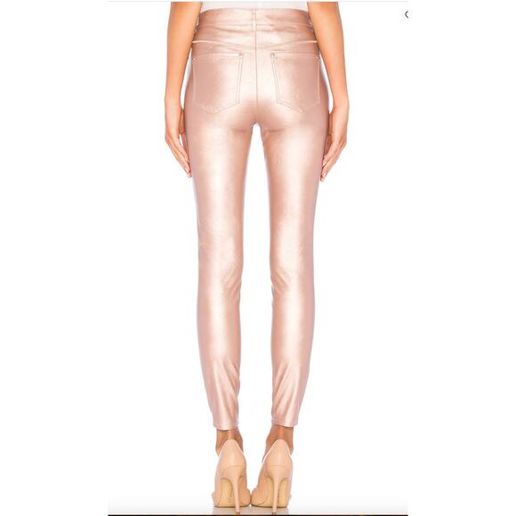 Free People Long and Lean Rose Gold High Rise Vegan Leather Legging - Picture 4 of 11
